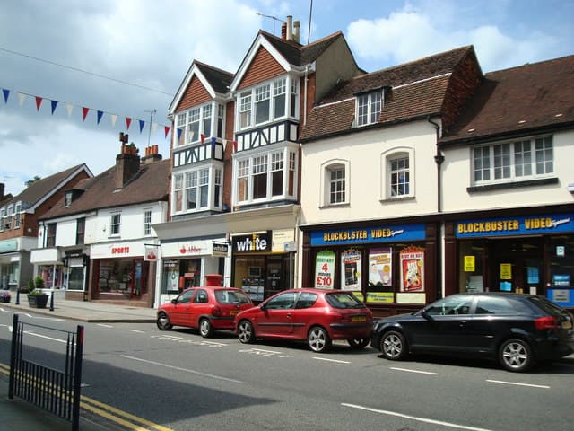 Shops along Reigate High Street